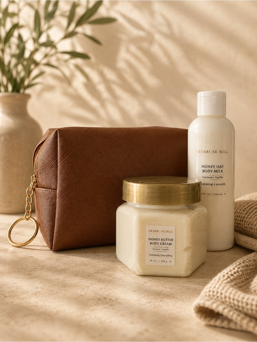 💖3pc Beauty Bundle Honey Butter Cream & Body Milk With Cosmetic Bag💖